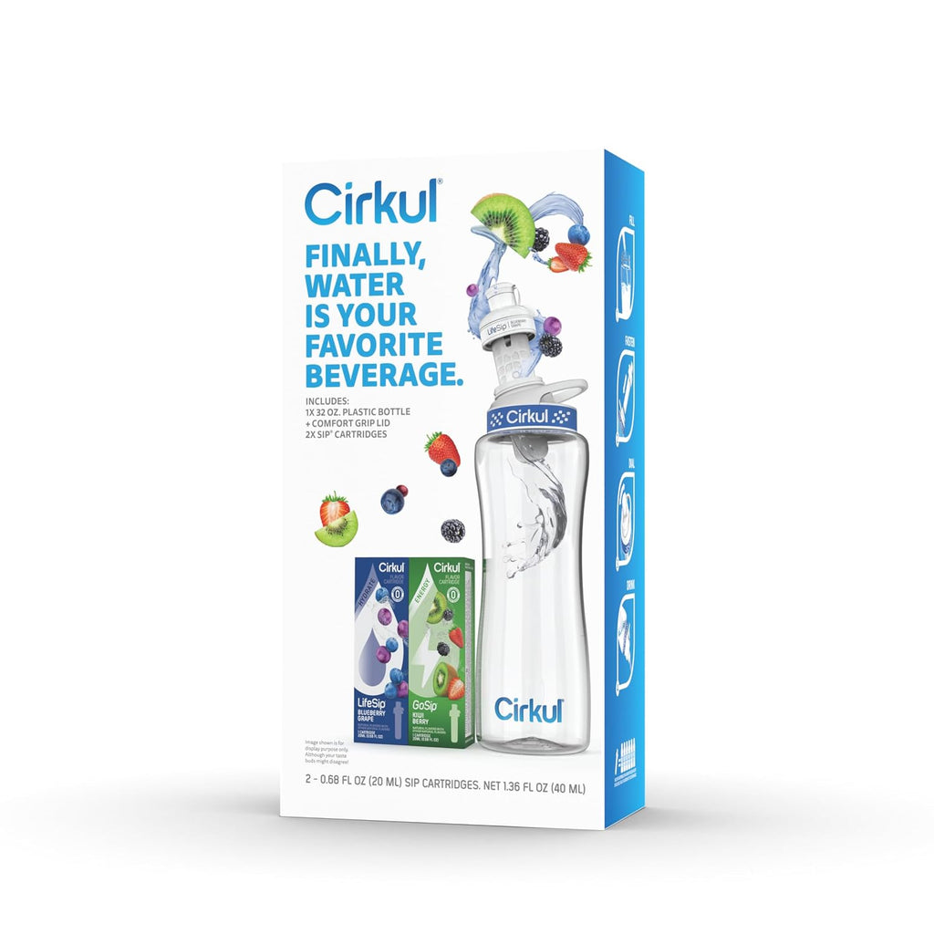 32Oz Clear Plastic Bottle with 2 No Sugar, 0 Cal Flavored Water Sips
