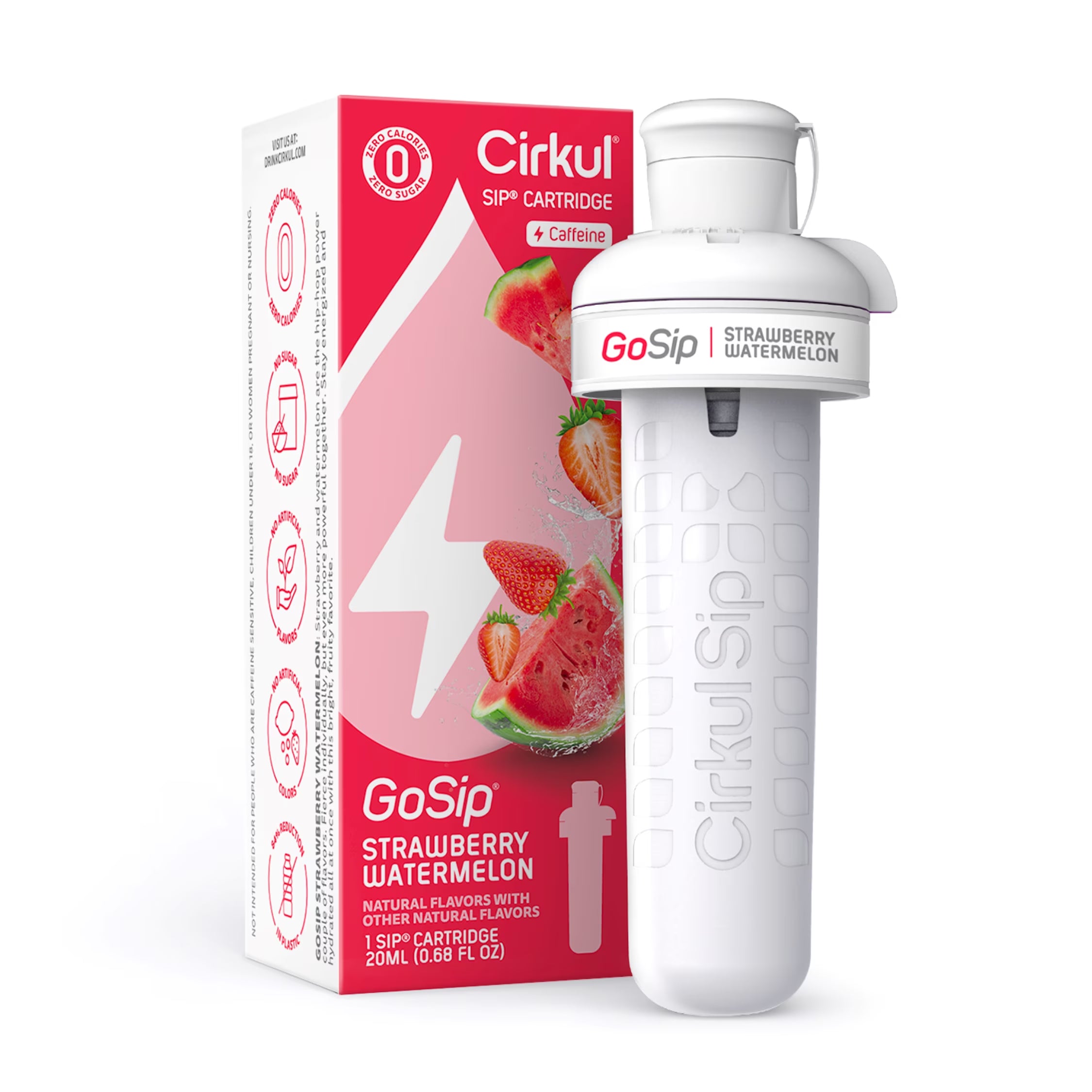 Gosip Strawberry Watermelon Flavor Cartridge, Drink Mix, 1-Pack