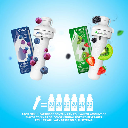 32Oz Matte Black Stainless Steel Starter Kit with Matte Black  Lid 2.0 and 2 Flavor Cartridges (Blueberry Grape & Kiwi Berry)